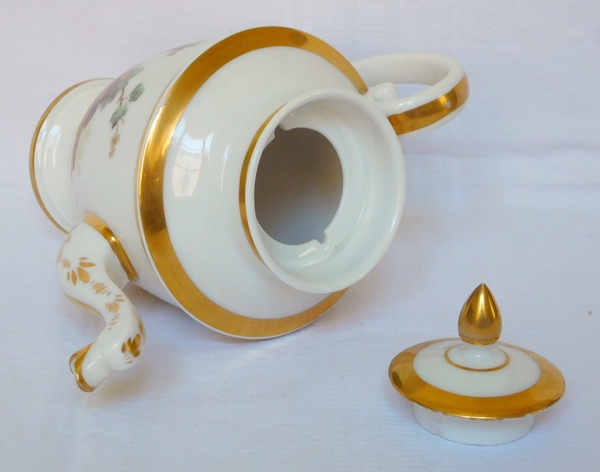 Empire Paris porcelain coffee set enhanced with fine gold, early 19th century, 15 pieces