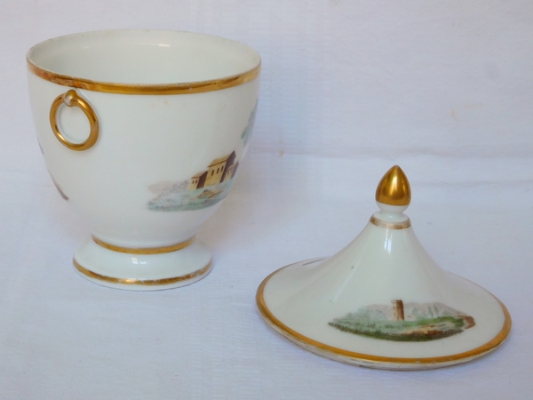 Empire Paris porcelain coffee set enhanced with fine gold, early 19th century, 15 pieces