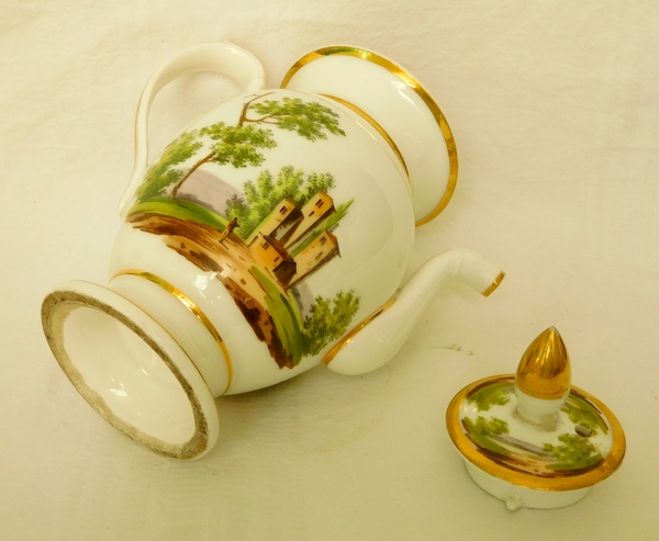 Empire Paris porcelain coffee set enhanced with fine gold, early 19th century, 10 pieces