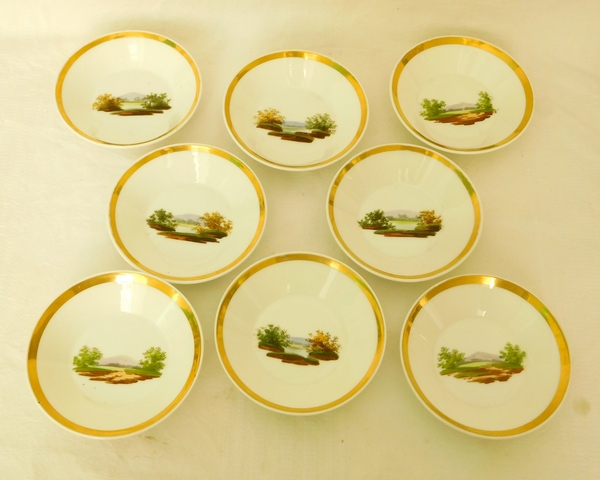 Empire Paris porcelain coffee set enhanced with fine gold, early 19th century, 10 pieces