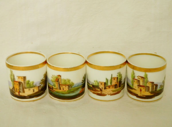 Empire Paris porcelain coffee set enhanced with fine gold, early 19th century, 10 pieces