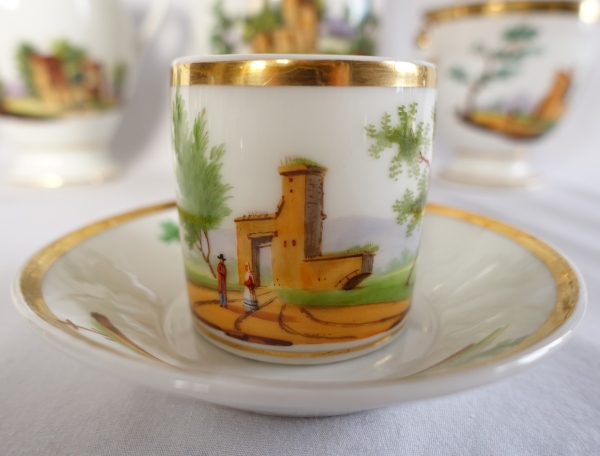 Empire Paris porcelain coffee set for 10 people - 19th century circa 1820