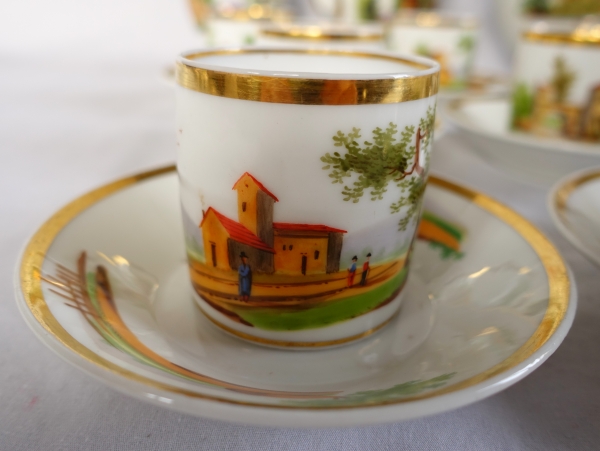 Empire Paris porcelain coffee set for 10 people - 19th century circa 1820