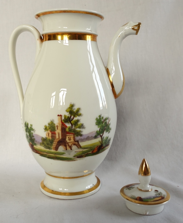 Empire Paris porcelain coffee set for 10 people - 19th century circa 1820