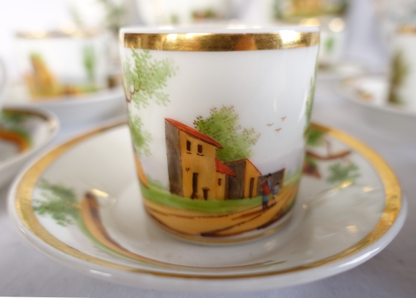 Empire Paris porcelain coffee set for 10 people - 19th century circa 1820