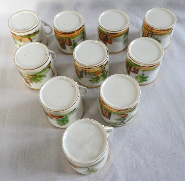 Empire Paris porcelain coffee set for 10 people - 19th century circa 1820