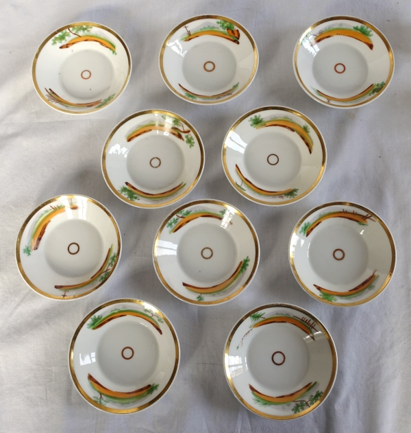 Empire Paris porcelain coffee set for 10 people - 19th century circa 1820