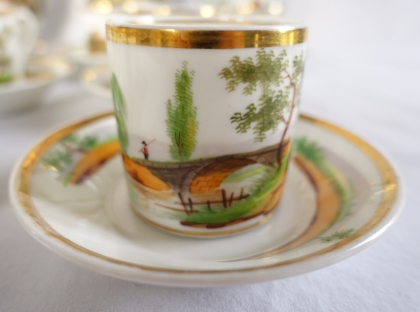 Empire Paris porcelain coffee set for 10 people - 19th century circa 1820