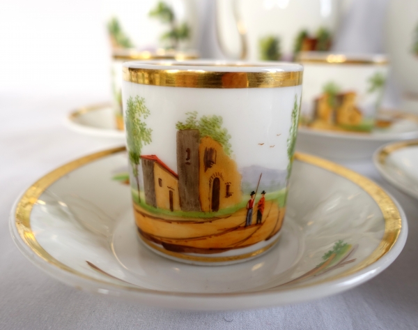 Empire Paris porcelain coffee set for 10 people - 19th century circa 1820