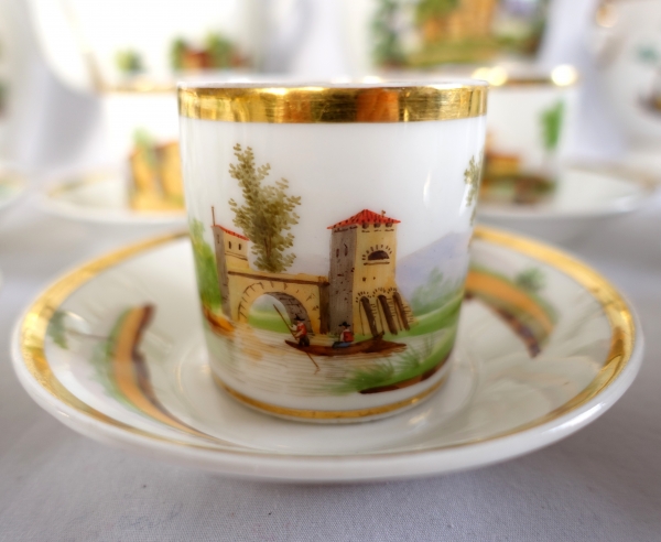Empire Paris porcelain coffee set for 10 people - 19th century circa 1820