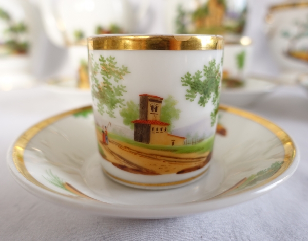 Empire Paris porcelain coffee set for 10 people - 19th century circa 1820