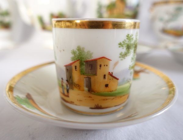 Empire Paris porcelain coffee set for 10 people - 19th century circa 1820
