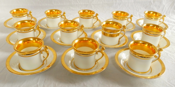 Paris porcelain coffee set for 12, early 19th century - 15 pieces