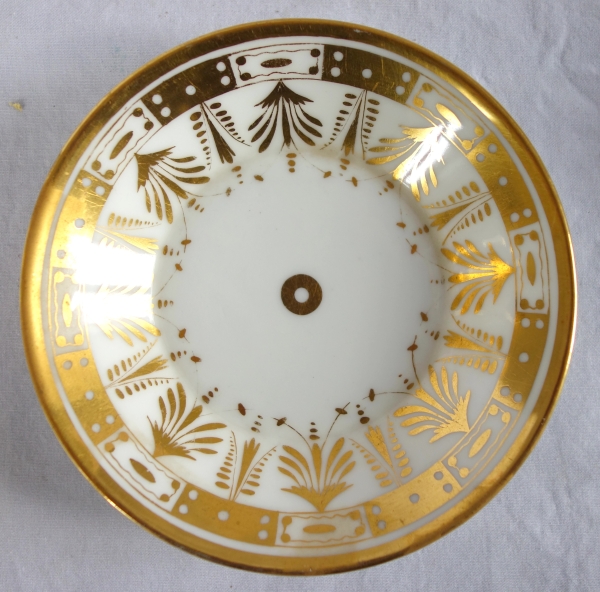 Service à café complet pour 12 en porcelaine de Paris dorée or fin - époque Empire - 17 pièces