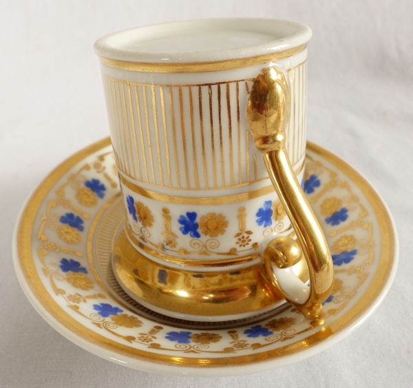 Empire Paris porcelain coffee set for 8 people, 19th century - 11 pieces