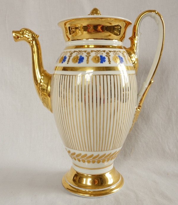 Empire Paris porcelain coffee set for 8 people, 19th century - 11 pieces