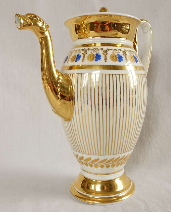 Empire Paris porcelain coffee set for 8 people, 19th century - 11 pieces