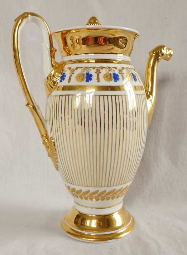 Empire Paris porcelain coffee set for 8 people, 19th century - 11 pieces