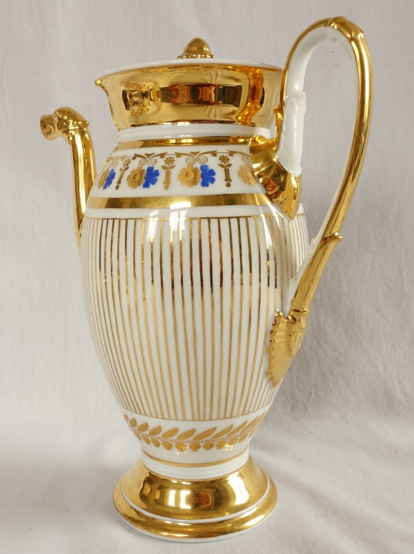 Empire Paris porcelain coffee set for 8 people, 19th century - 11 pieces