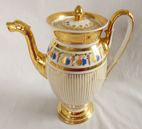Empire Paris porcelain coffee set for 8 people, 19th century - 11 pieces