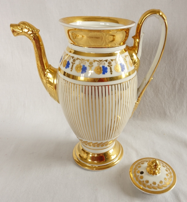 Empire Paris porcelain coffee set for 8 people, 19th century - 11 pieces