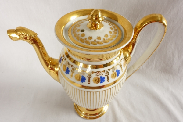 Empire Paris porcelain coffee set for 8 people, 19th century - 11 pieces