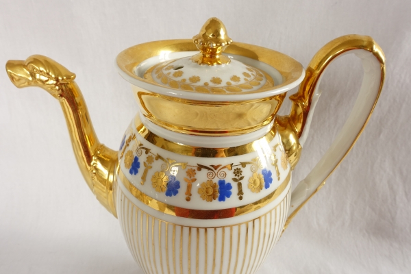 Empire Paris porcelain coffee set for 8 people, 19th century - 11 pieces
