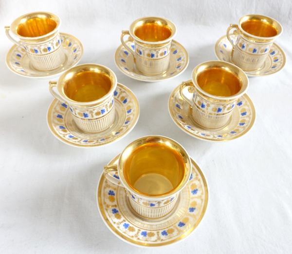 Empire Paris porcelain coffee set for 8 people, 19th century - 11 pieces