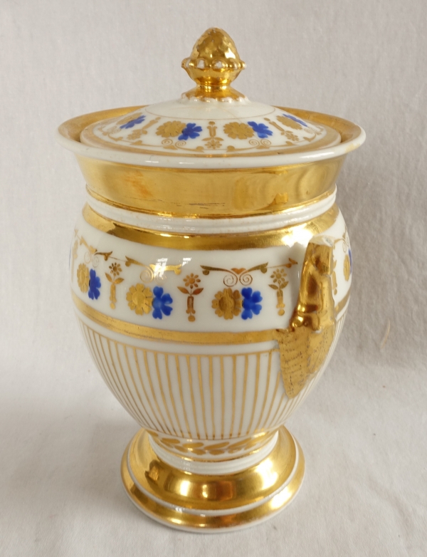 Empire Paris porcelain coffee set for 8 people, 19th century - 11 pieces
