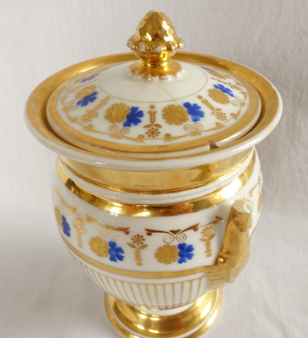 Empire Paris porcelain coffee set for 8 people, 19th century - 11 pieces