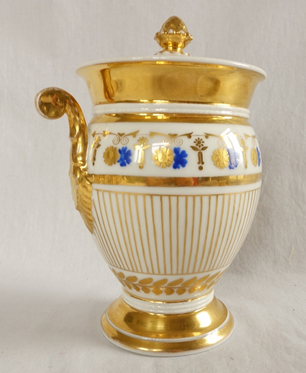 Empire Paris porcelain coffee set for 8 people, 19th century - 11 pieces