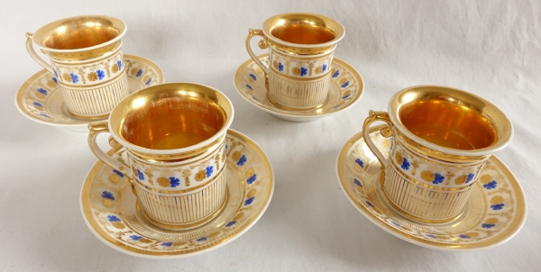 Empire Paris porcelain coffee set for 8 people, 19th century - 11 pieces