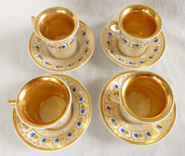 Empire Paris porcelain coffee set for 8 people, 19th century - 11 pieces
