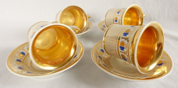 Empire Paris porcelain coffee set for 8 people, 19th century - 11 pieces