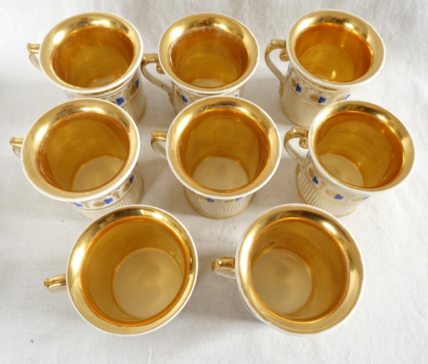 Empire Paris porcelain coffee set for 8 people, 19th century - 11 pieces