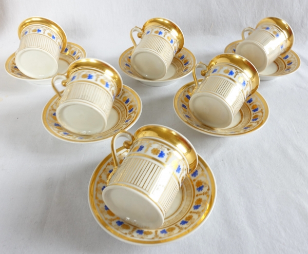 Empire Paris porcelain coffee set for 8 people, 19th century - 11 pieces