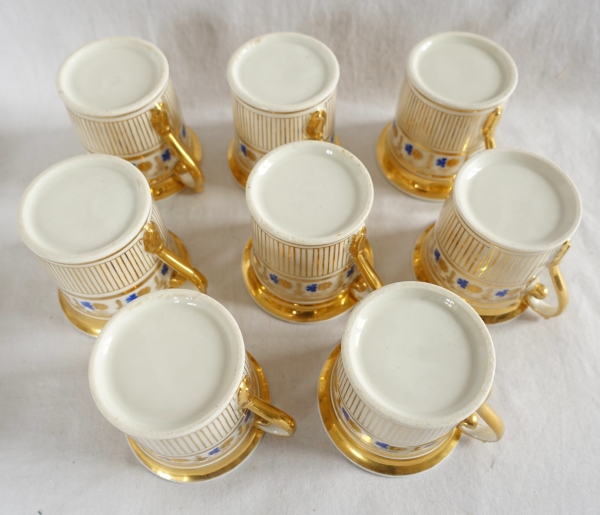 Empire Paris porcelain coffee set for 8 people, 19th century - 11 pieces