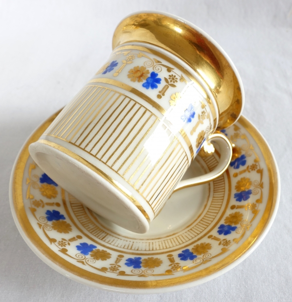 Empire Paris porcelain coffee set for 8 people, 19th century - 11 pieces