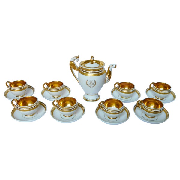 Neppel manufacture - Paris - Empire porcelain coffee set, early 19th century