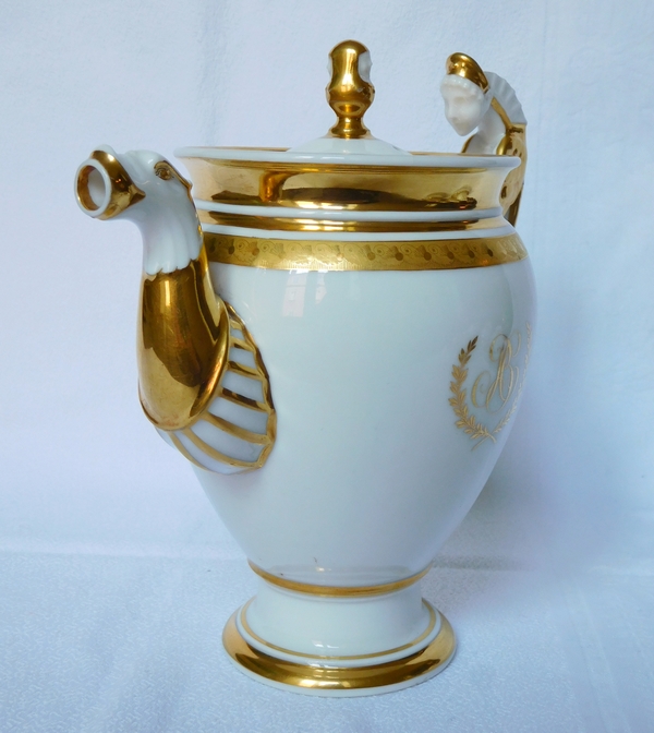Neppel manufacture - Paris - Empire porcelain coffee set, early 19th century