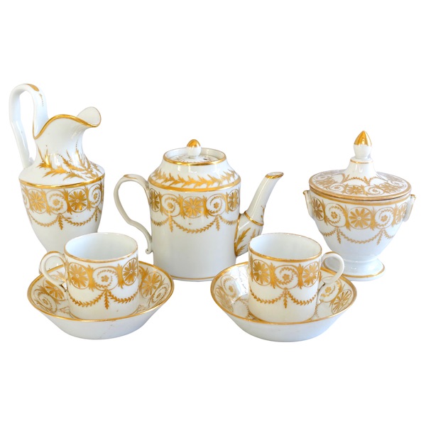Paris porcelain coffee set of two, late 18th century or circa 1800