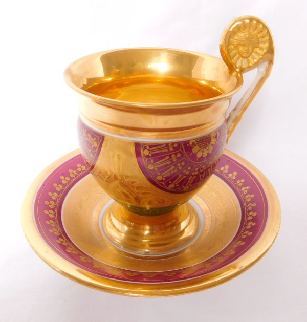 Empire Paris porcelain coffee cup enhanced with fine gold - early 19th century