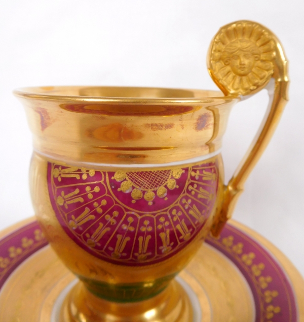 Empire Paris porcelain coffee cup enhanced with fine gold - early 19th century