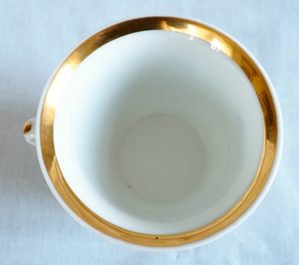 Large Paris porcelain breakfast cup gilt with fine gold, early 19th century