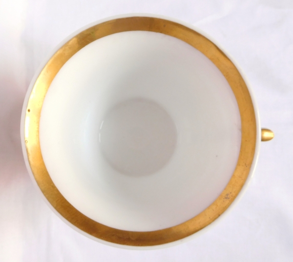 Large Paris porcelain breakfast cup gilt with fine gold, early 19th century