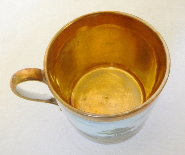 Paris porcelain coffee cup and its saucer, Empire period - early 19th century