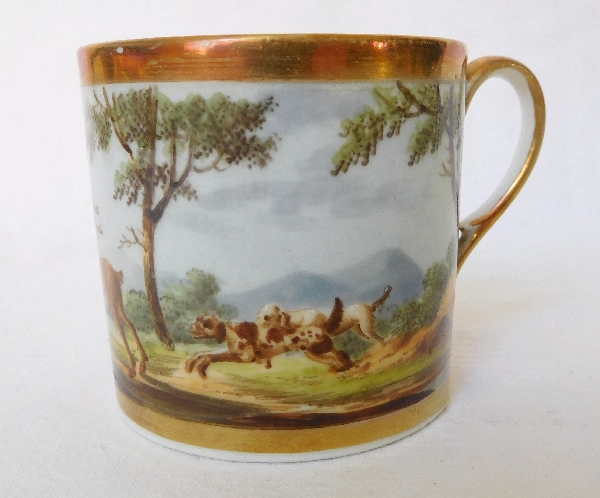 Paris porcelain coffee cup and its saucer, Empire period - early 19th century