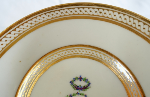 Manufacture du Duc d'Angoulême : tasse litron en porcelaine d'époque Louis XVI - signée