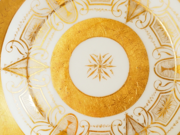 Tasse litron d'époque Directoire en porcelaine de Paris blanche et or - fin XVIIIe siècle