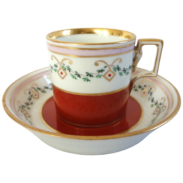 Manufacture Impériale de Vienne : tasse litron en porcelaine, XIXe siècle vers 1820 - signée